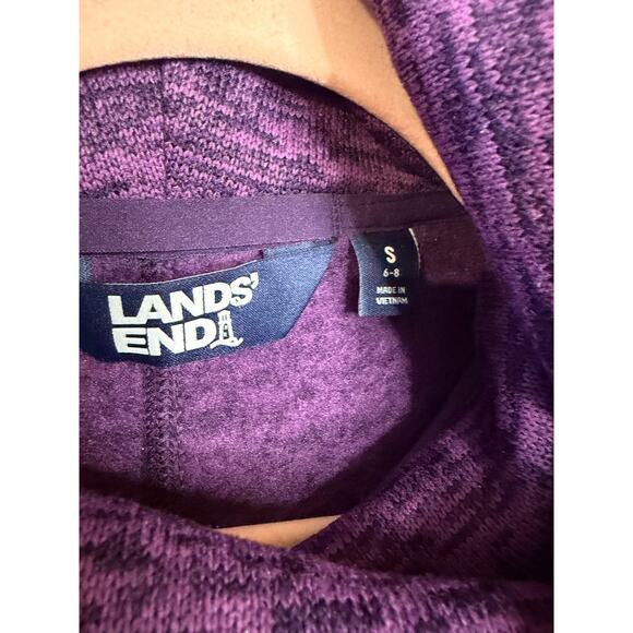 Lands' End Size SM 6/8 Purple Fleece Turtle Neck Pullover Sporty Warm - Picture 5 of 6